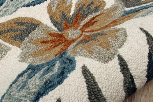 Image of Sifa Carpet Traditional Floral Round Area Rug - Hand-Tufted New Zealand Wool Circular Carpet for Dining Room & Bedroom Weight -15 Pund, Size-5x5 Feet (60x60 Inch Round)