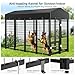 Guiferland Dog Kennel Outdoor, Large Outside Dog Kennel with Roof & Swivel Feeders/Removable Doggy Door Allow Connecting Your Dog House, Heavy Duty Dog Run Pen for Medium/Large Dogs (8'L x 4'W x 6'H)
