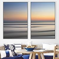 2 Piece Framed Canvas Wall Art Coastal Beach Canvas Prints Home Artwork Decoration for Living Room,Bedroom - 16