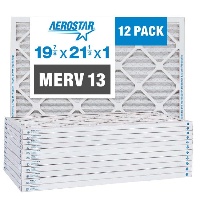 Aerostar 19 7/8x21 1/2x1 MERV 13 Pleated Air Filter, AC Furnace