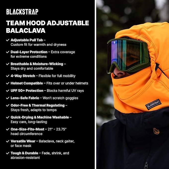 BLACKSTRAP Team Hood Dual Layer Adjustable Balaclava Ski Mask Compatible, Adult Unisex, One Size Fits All - Image 2