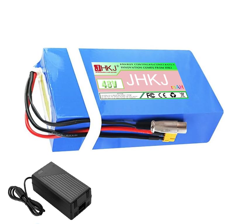 JHKJ Batería de Litio de 48 V y 40 Ah para Patinete eléctrico, Triciclo, Scooter eléctrico, Motor de 0 a 2000 W.