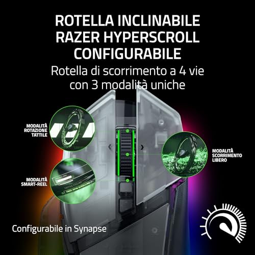 Basilisk V3 Pro 35K Phantom White - Mouse da gioco RGB ergonomico wireless personalizzabile - Sensore 35K DPI - HyperSpeed e Bluetooth - PC/Mac | Edizione Phantom White - Mouse gaming - Immagine 1