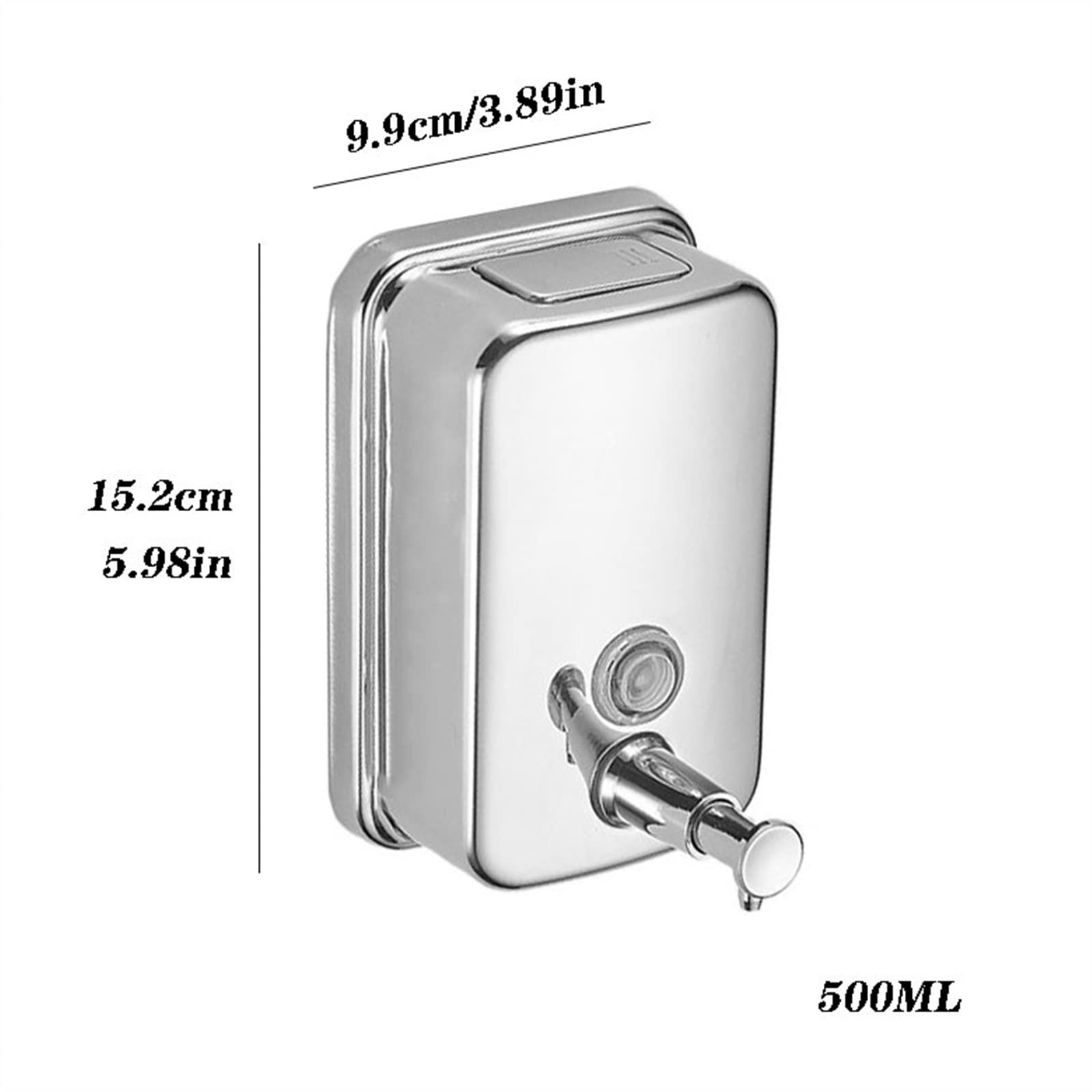 Dispensador de jabón de cerámica, botella de loción recargable, botella dispensadora de jabón 500ML/800ML/1000ML Dispensador de jabón de prensa 304 Botella de loción montada en la pared de acero inoxi