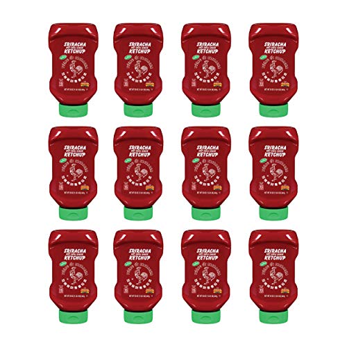 Huy Fong Hot Sriracha Chili Sauce Tomato Ketchup, Gluten Free, 20 Ounce Squeeze Bottles, 12-Pack