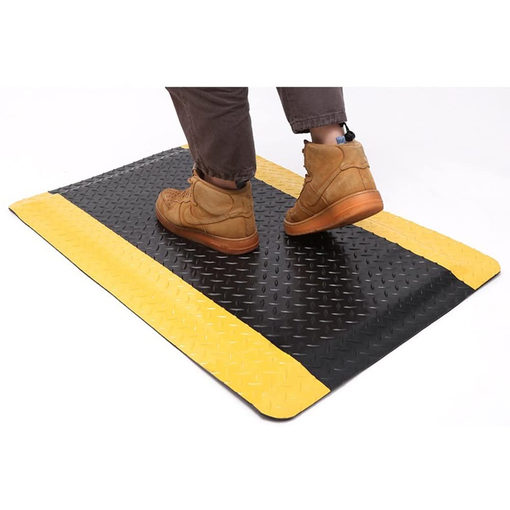 Anti-Ermüdungs-Rutschmatte, 20 mm Dicke, weiche, ergonomische Schwammmatte, antistatische, wasserdichte Bodenmatten für gewerbliche und industrielle Arbeiten (Farbe: Schwarz, Größe: 50 x 80