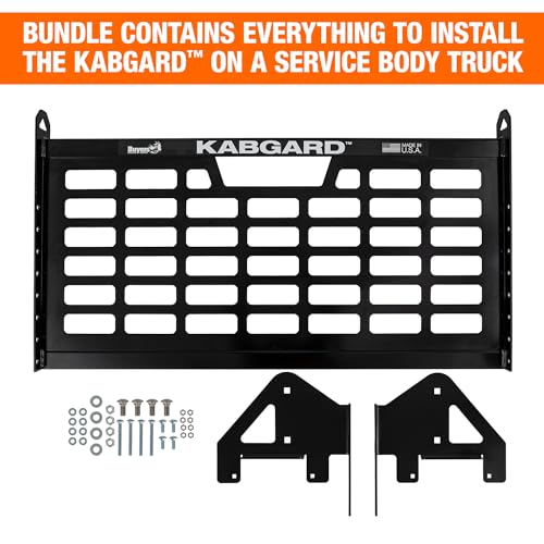 Image of Buyers Products 5405427B Kabgard Headache Rack W /Mounting Kit for Dual-Wheel Service Body Trucks, 54 Inch, Black Gloss Finish, Service Body Headache Rack Kit