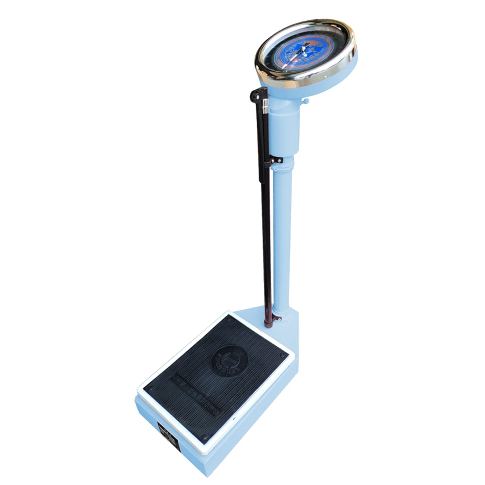FENOKD Professional Mechanical Column Scale,Precision Height and Weight Scale,with Adjustable Height Rod 190cm,Extra-Large Dial, with Easy to Read Measurements (Blue 120kg)