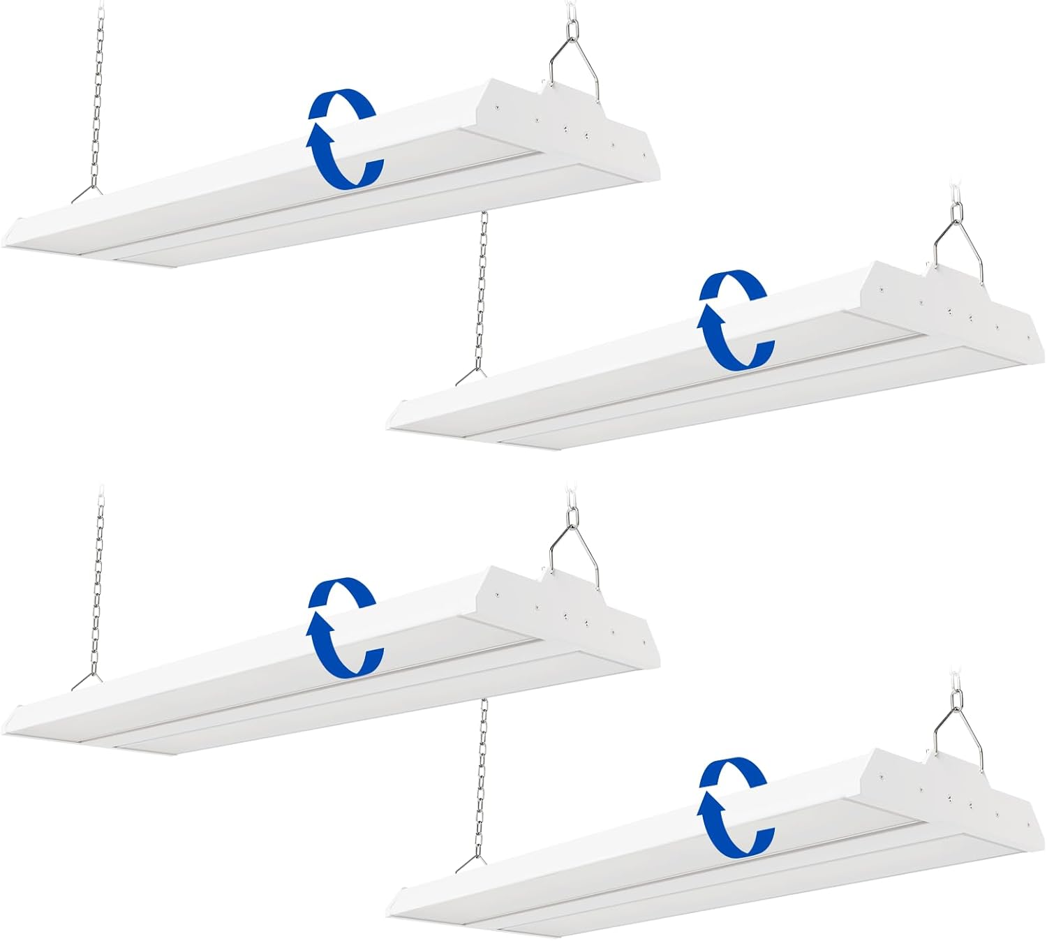 JTT LED Linear Shop Lights 200/150/100W,30000LM 360° Adjustable Led High Bay Lights 4/5000K Daylight 120-277V, Led Garage Light for Shop Workshop Store Commercial Supermarket Warehouse Basement,4-Pack