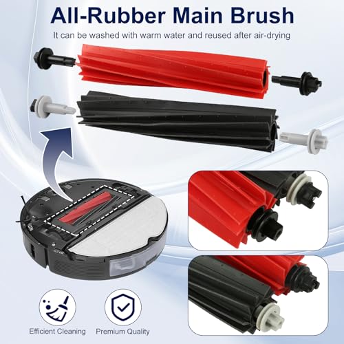 Image of Q5 Max+ Accessories Replacement Parts Q8 Max+ Accessories Compatible with Roborock Q5 Max+, Q5 Pro+, Q8 Max+, Q5 DuoRoller+ Robot Vacuum Cleaners, Dual Roller Brush, 6 Side Brushes, 6 Washable Filter