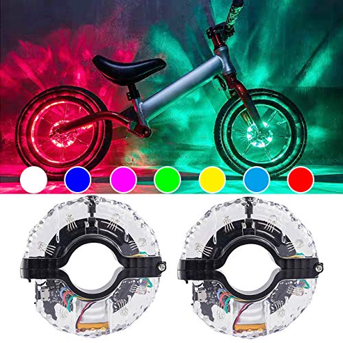 MCJS 2 Pack led Bike Wheel Lights Waterproof Bicycle Spoke Lights, Bright Rechargeable Bike tire Lights Cycling Safety Warning Tire Strip Light Bike Accessories for Kids Adults Night Riding