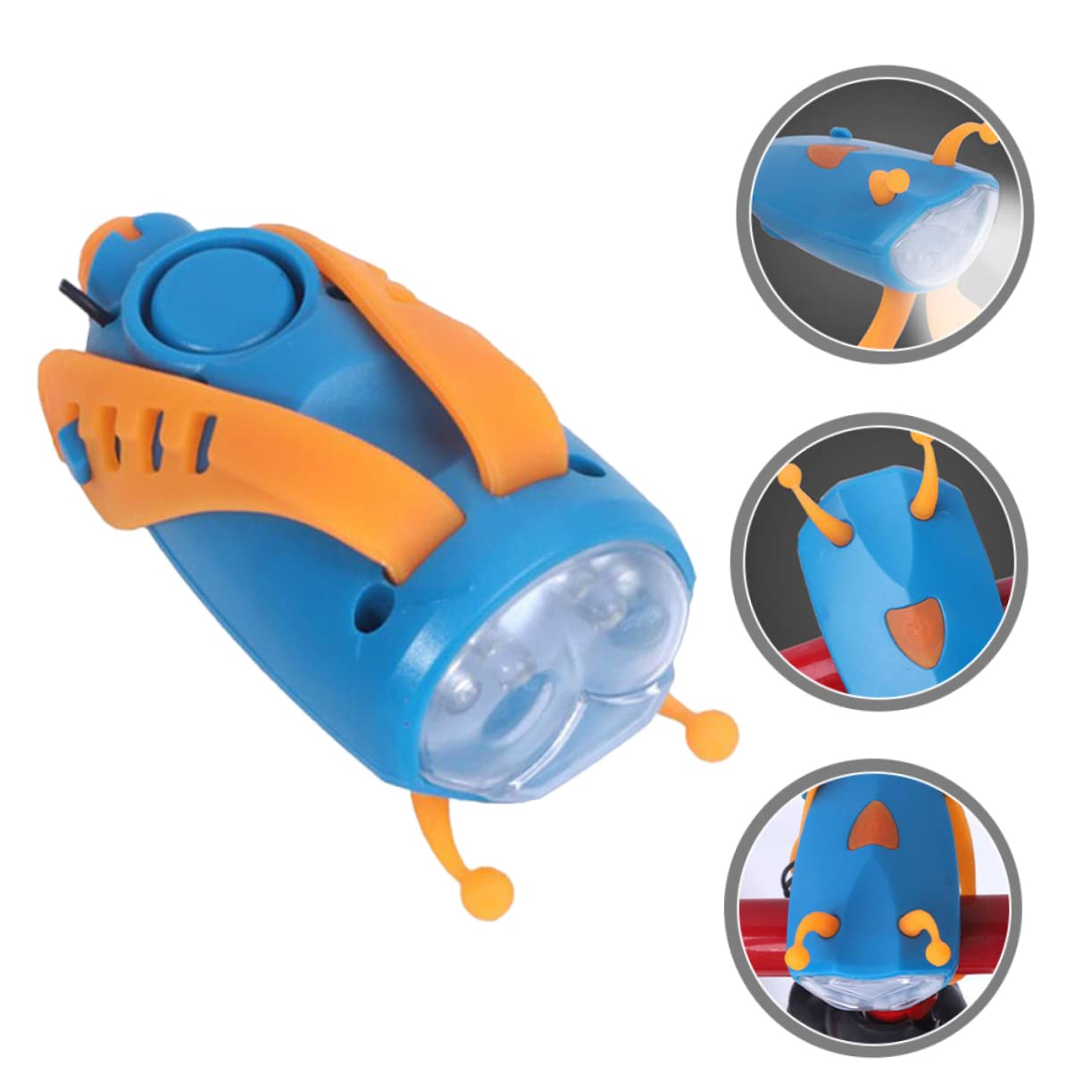 BESPORTBLE 2 Piezas Luz Bicicleta Delantera Infantil LED Recargable USB con Bocina Seguridad para Diseño Fácil Instalar para Ciclismo Exterior