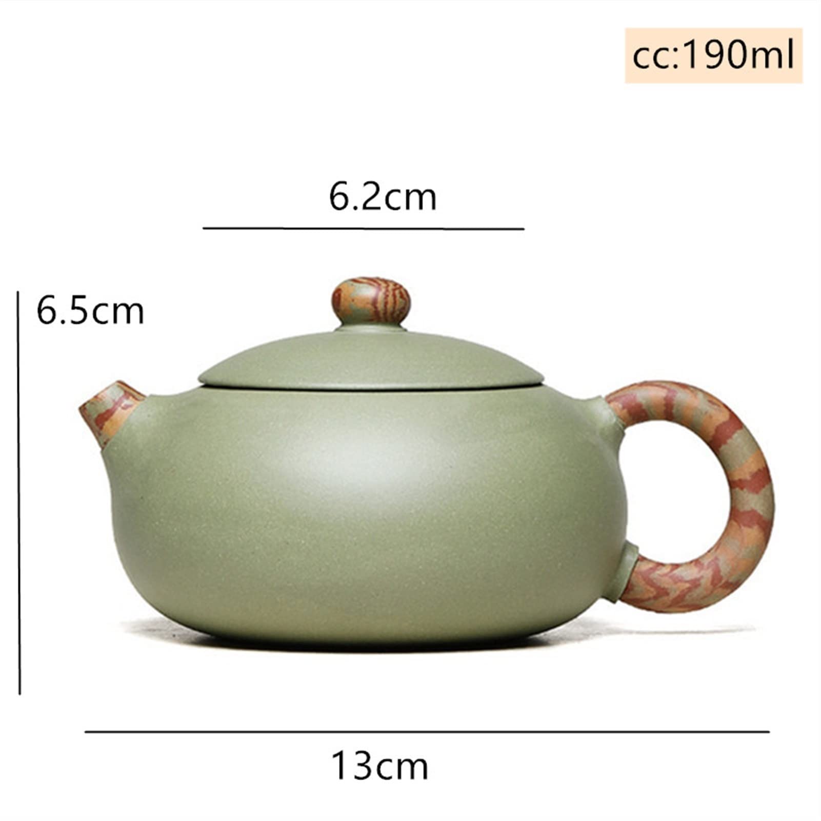 190ml Handmade Herbata Doniczki Fioletowy Clay Teapot Beauty Czajnik Raw Rewe Green Clay Boutique Teaware Chinese herbata ceremonia prezent Wykonany Ręcznie (Color : 190ml)