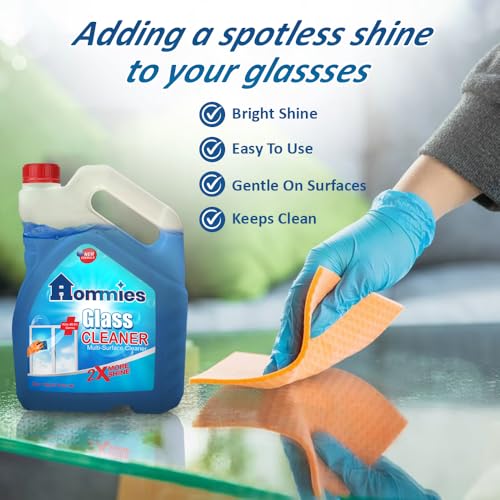 Image of Hommies Glass & Surface Cleaner Liquid Spray 5L Bulk | Streak-Free Shine for Windows, Kitchen Counters, Cars | All-Purpose Multi Surface Cleaner No Wipe Marks