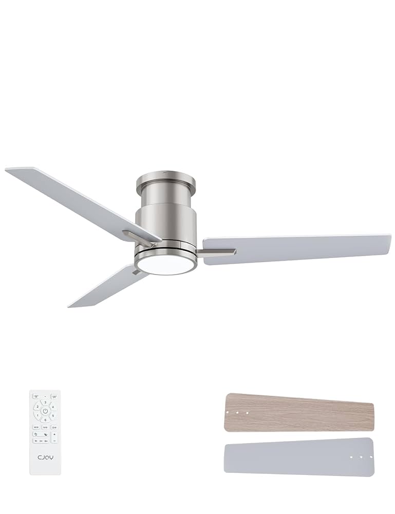 CJOY Ceiling Fan with Lights, 52 Inch Low Profile Ceiling