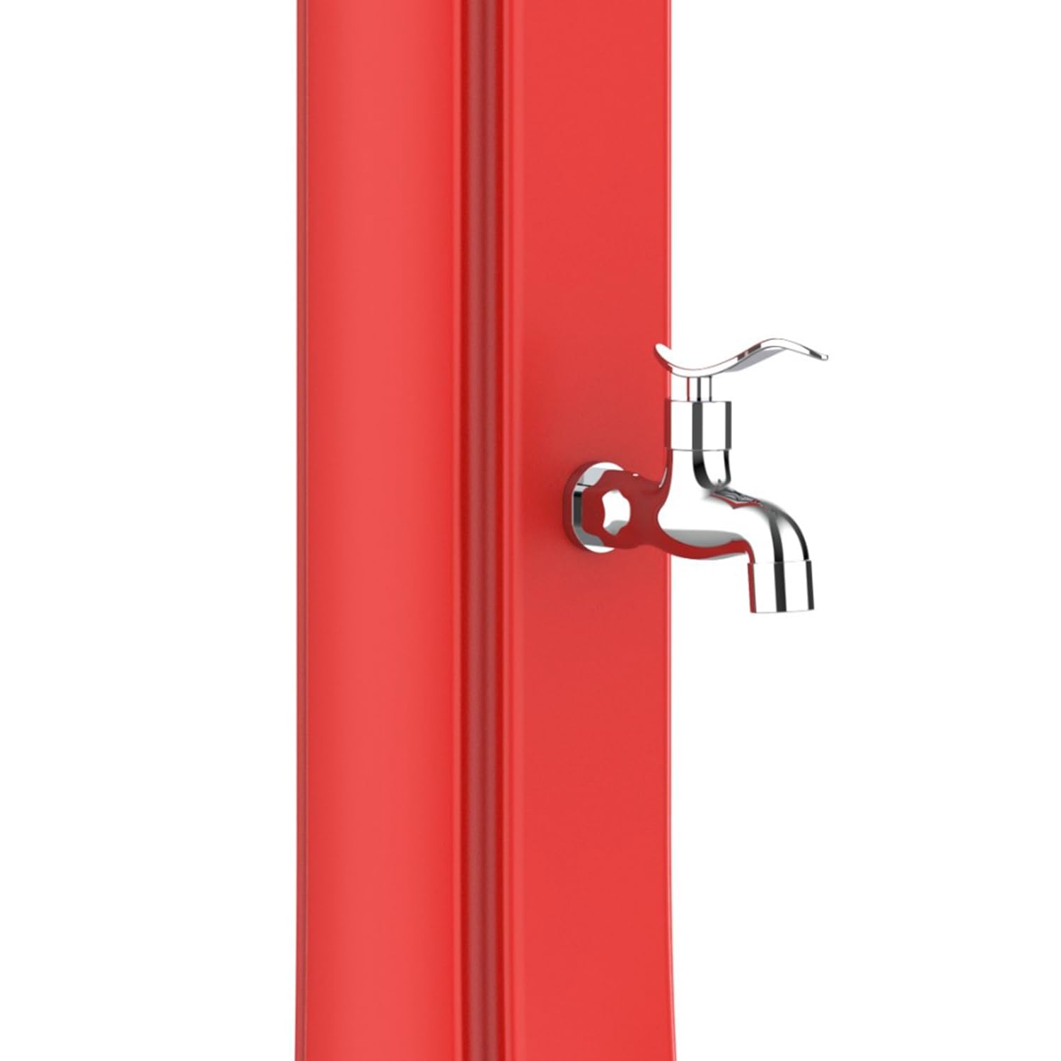 Starmatrix Doccia Solare Rossa in Polietilene HD Alta 226 cm Capacita 40 Litri Soffione Circolare di 1524 cm con Lavapiedi Modello Rio XXL Red