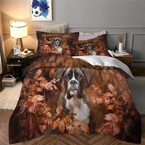 Housse de couette Boxer 3D microfibre parure de lit 135x200cm fermeture éclair