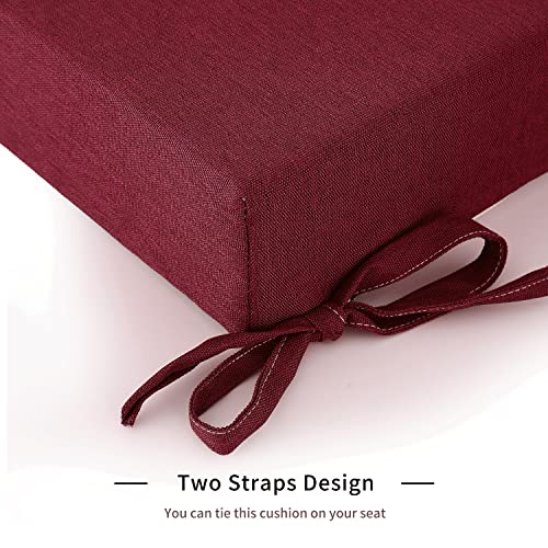 Eaimi Outdoor Chair Cushions For Patio Furniture - Square Corner Patio Cushions For Outdoor Furniture 4 Packs - Waterproof Indoor Chair Cushions For Dinning Chairs, 18.5" X 16" X 3" (Burgundy-New) #TOP2