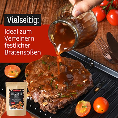 MeerBach & Rose Lebkuchengewürz 100g, Lebkuchen Gewürz zum Backen von Lebkuchen, Spekulatius, Pfefferkuchen, Honigkuchen, Keksen und weihnachtlichem Gebäck, Lebkuchengewürzmischung, Weihnachtsgewürz