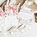 SIXEIGHT Pink Bow Baby Shower Invitation, 25 Sets Baby In Bloom Baby Shower Invites with Envelopes, Diaper Raffle Tickets & Books for Baby Cards, Flower Gender Reveal Party Decorations Supplies-A19