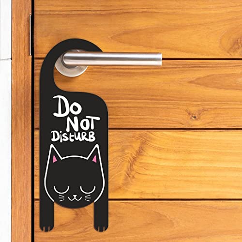 Image of CVANU Do Not Disturb Cat Shaped Wooden Door Sign Hanger Size(24cm x 8.5cm) cv62
