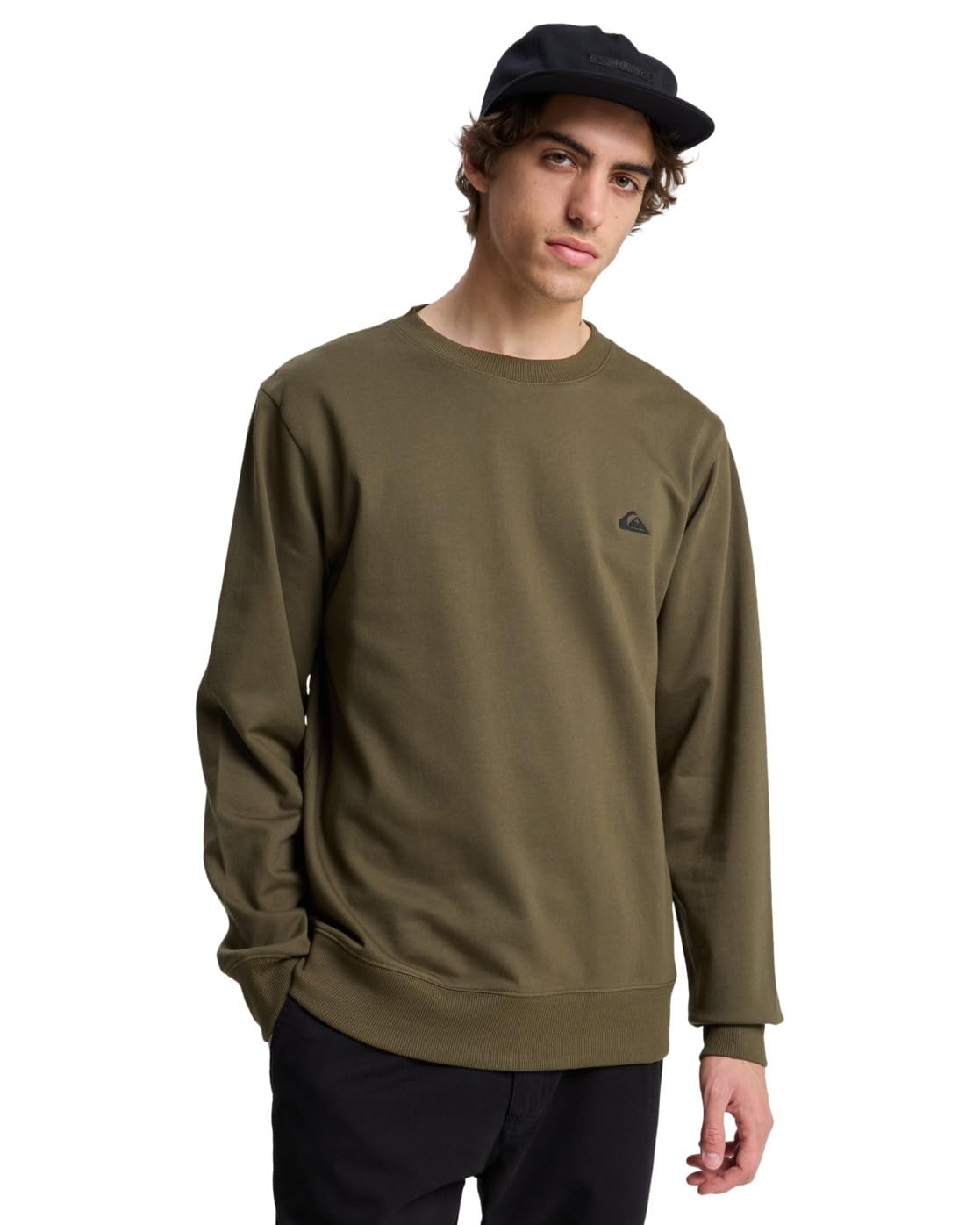 Quiksilver Crewneck Fleece BASIC CREW YOUNG MEN Mens Brown