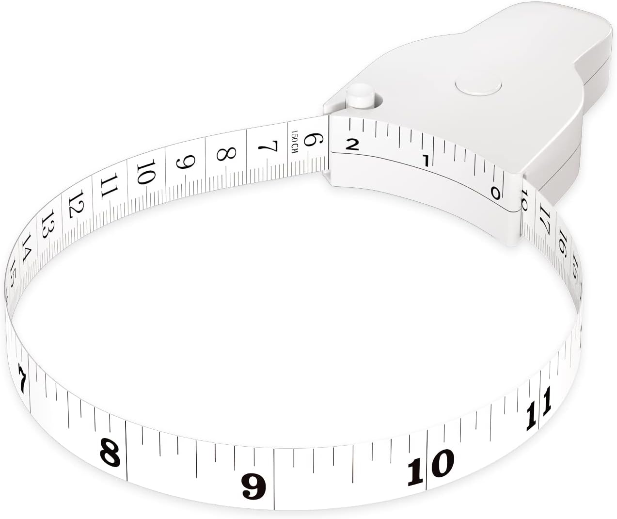 REIDEA Body Measuring Tape 60 Inch Weight Loss Retractable Measure Tape with Lock Pin and Push Button for Fitness, Tailor, Sewing White