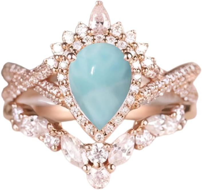 1ct Pear Shaped Gemstone Engagement Ring 10K 14K 18K White Yellow Rose Gold Wedding Ring Sets Bridal Sets Vintage Halo Infinity Ring V Shaped Wedding Band Anniversary Promise Ring