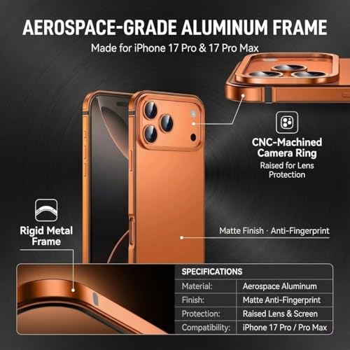 Coque aluminium iPhone 17 Pro Max cadre silicone souple anti-choc et gris - 5