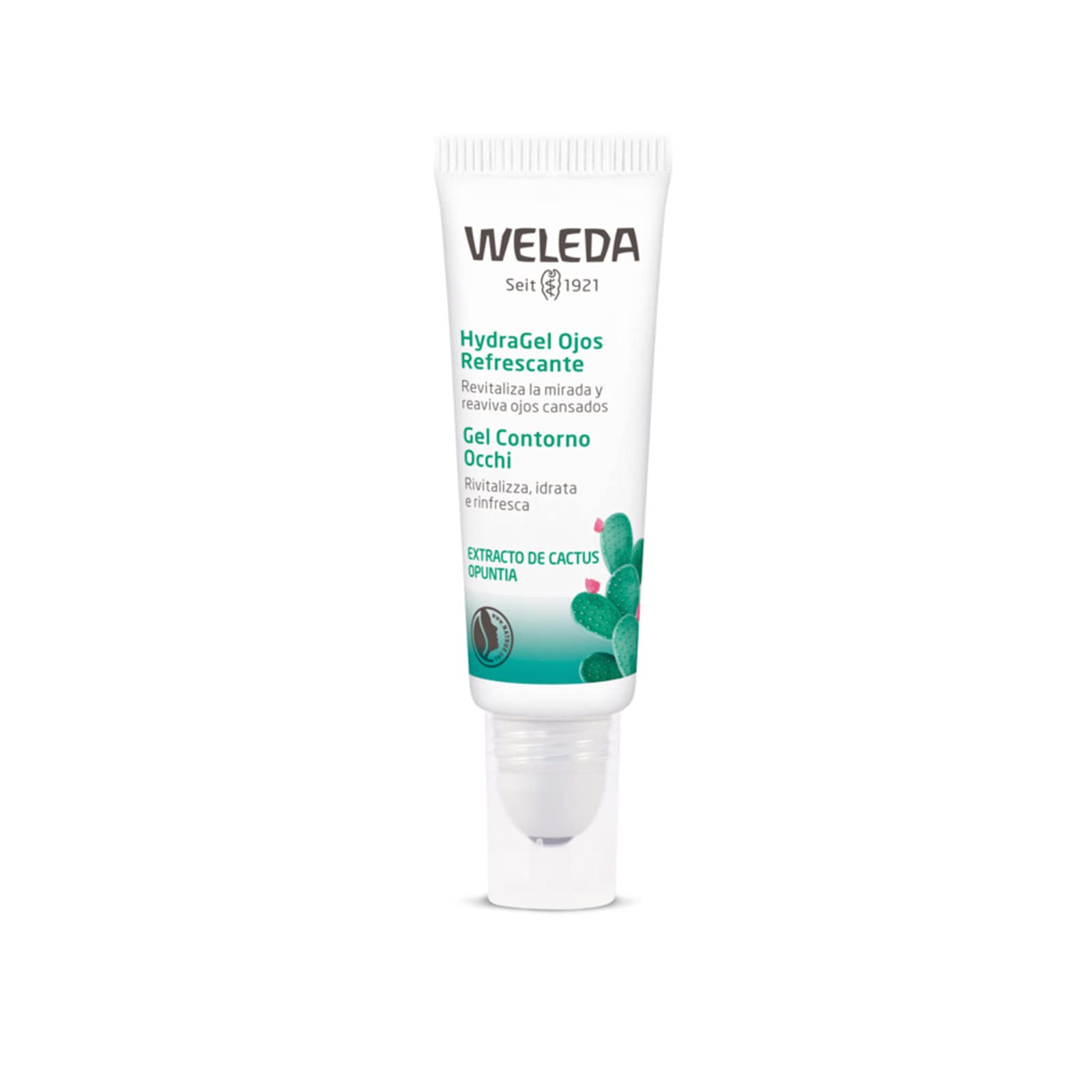 Weleda - HydraGel Ojos Refrescante de Extracto de Cactus, Revitaliza la Mirada y Reaviva Ojos Cansados, Vegano, Apto para Todo Tipo de Pieles - 10 ml