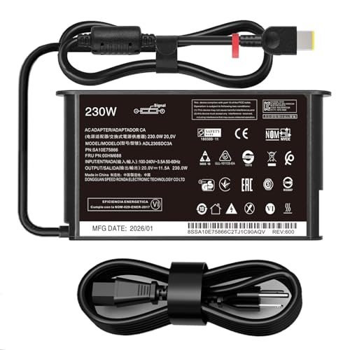 230W Laptop Charger fit for Lenovo Legion 5 5i 5Pro 7 S7 ThinkPad P1 P16