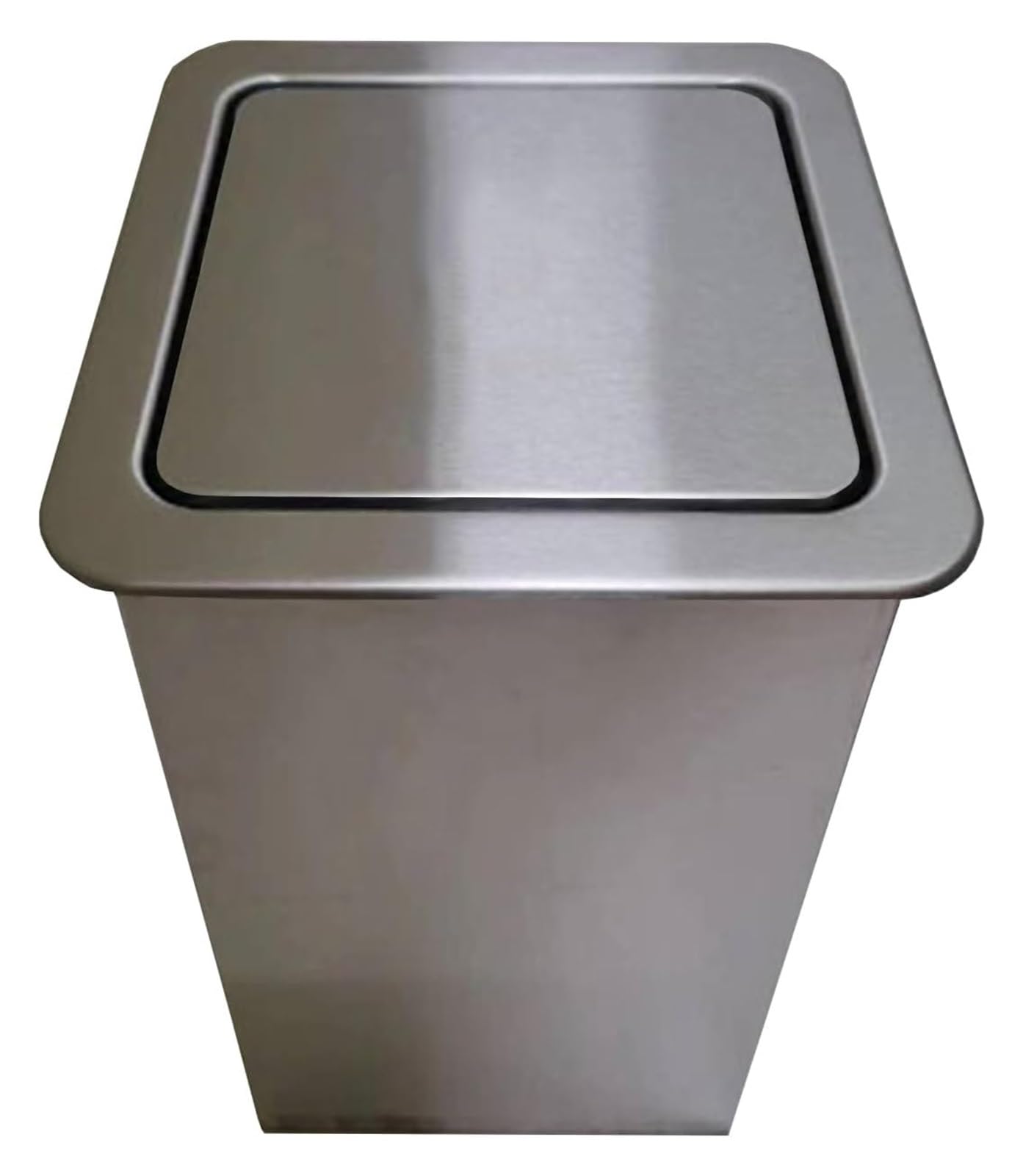 Built-in Countertop Trash Bin Lid， Recessed Countertop Trash Bin Lid, Built-in Waste Chute with Flap Cover(Metallic,430)