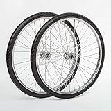 Lapp Wheels Flat Free Wire Spoke Wheels | 2 Pack Replacement Wheels for Lawn Carts, Wagons | Turf Style Tread | 5/8' Bearing Size