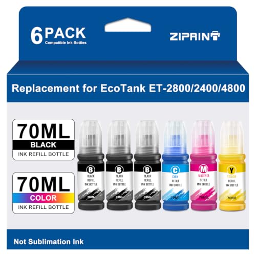 ZIPRINT Compatible Ink Bottles Replacement for Epson 522 Ink Bottles 6 Pack by ZIPRINT - Used condition - US$13.60