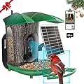 Bird Feeder with Camera Solar Powered, Birds Watcher Camera with High Resolution AI Identify Birds Species, Video Bird feeders with 180° Wide-Angle& Motion Detection,Ideal Gift for BirdLover