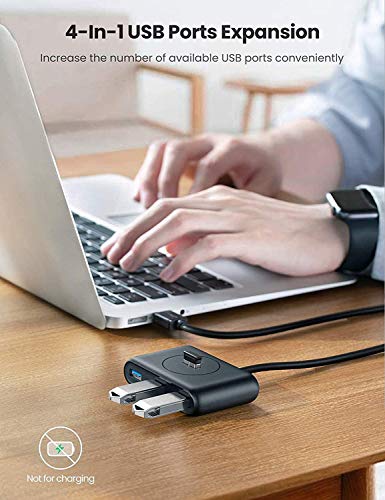 Image of LipiWorld 4 Port USB Hub 3.0 Data Hub with 115CM Portable Extension Cable High Speed Compatible for MacBook Air, Mac Mini, iMac Pro, Microsoft Surface, Ultrabooks