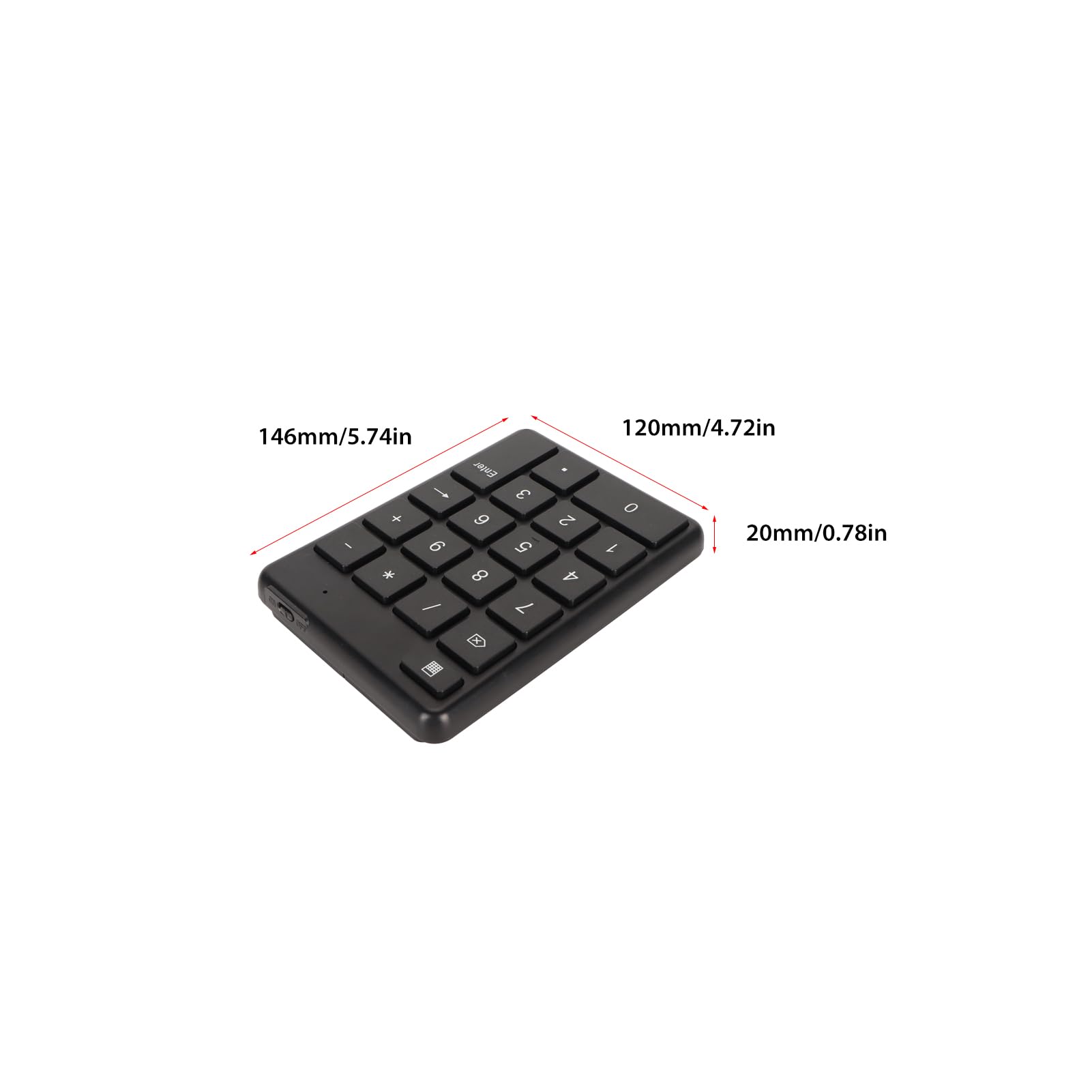 Vikye Teclado Numérico Bluetooth, Teclado Numérico Inalámbrico Bluetooth 5.1 de 19 Teclas, Teclado Numérico de Contabilidad Financiera Portátil con Batería para Computadora Portátil, PC