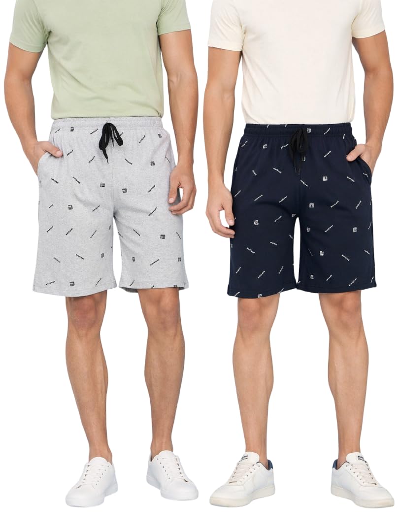 Men’s Stylish Printed Shorts Elastic Waist Cotton-picture-36