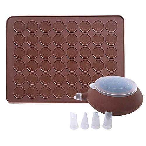 GARCENT Macaron Silicone Mat, Non-Stick Silicone Macaron Baking Mold Set, 48 Capacity Macaroon