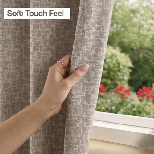 Image of FRESH FROM LOOM 7ft | Non-Ring Curtains | S-Wave Pleat | Window Curtains for Slider Track | Non-Ring Curtains | S-Wave Pleat | Blackout Parda for Door | Parde (Mouse | 7 Feet, 1pc Only)