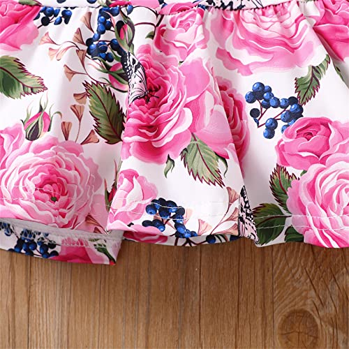 Patpat Baby Girl Clothes Set Infant Toddler Denim Girl Outfits Flower Ruffle Top With Ripped Denim Jeans Pant Sets(Pink,18-24 Months) #TOP4