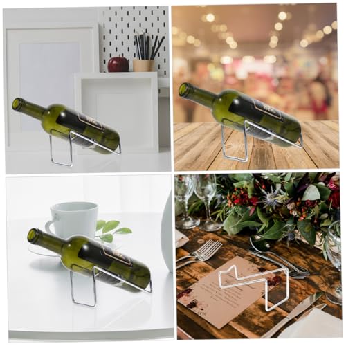 Soporte de hierro minimalista para botellas de vino x2 miniatura 7