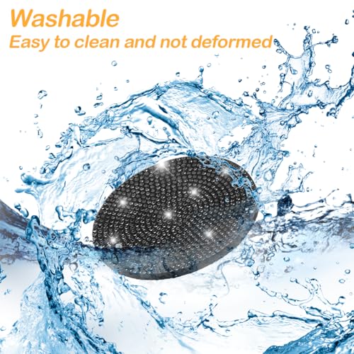 Image of Osilly Bling Car Cup Holder Coaster, 2 Pack Crystal Rhinestone Anti-Slip Insert Coasters, Universal 2.75 Inch Fashion Automotive Cup Mat, Car Interior Accessories Decor Gifts for Women (Black)