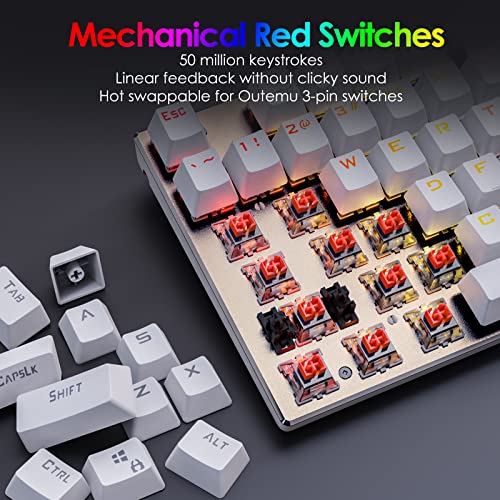 Image of E-Yooso Z-88 Mechanical Gaming Keyboard 81 Keys 60% Compact Keyboard Rgb Backlit (Red Switch), USB
