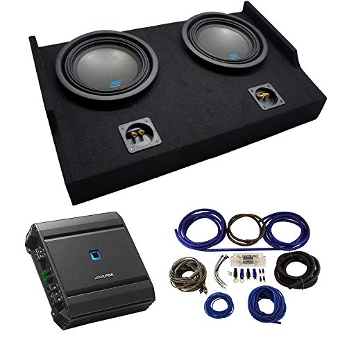 Alpine S-W10D2 Compatible with Ford F150 Super Cab 2015-2021 Bundled with S-A60M 1200W Amp & FTB2X10-15EXTCAB Dual 10" Sub Box