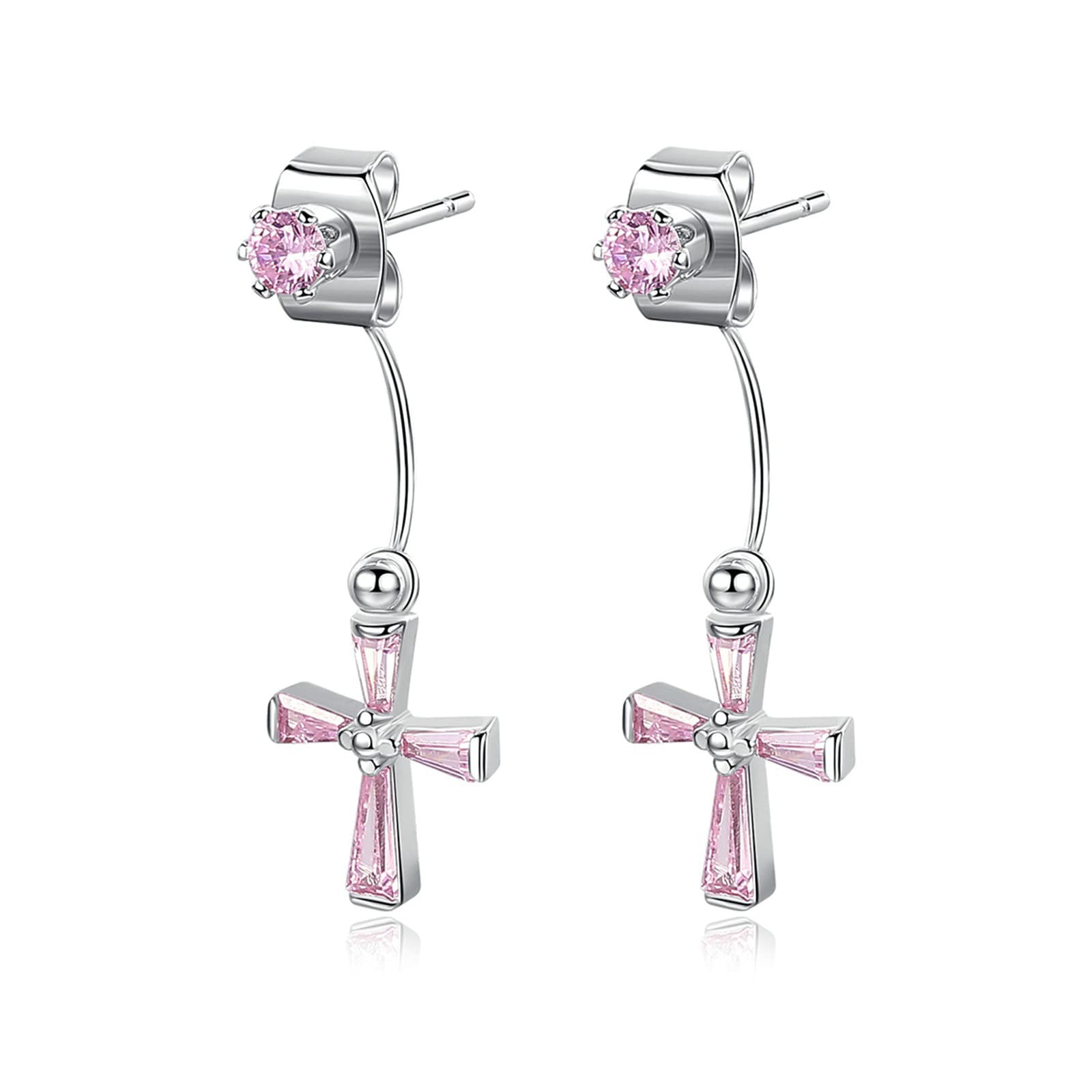 Pendientes de pez con circonitas cúbicas y cobre para mujer 6