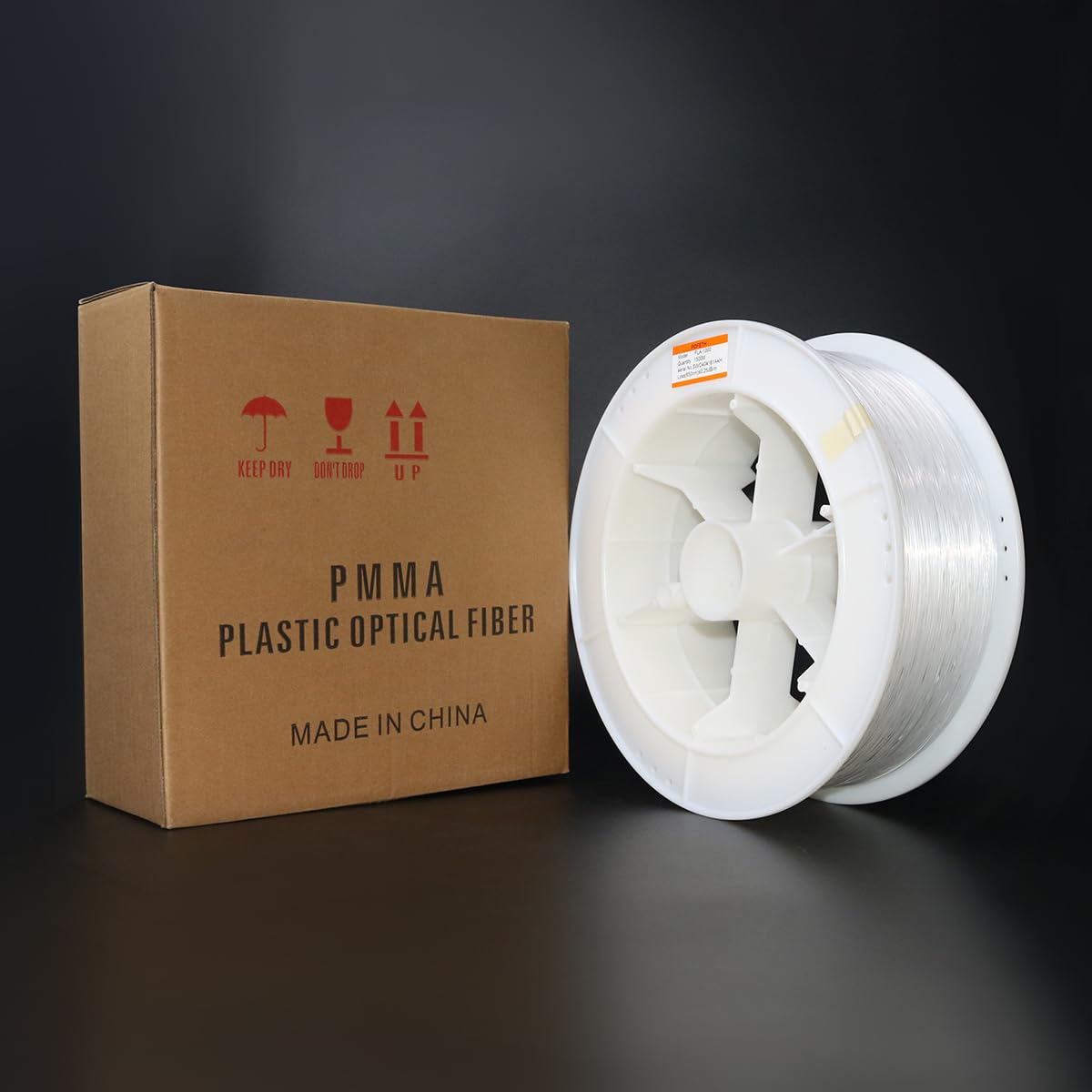 AZIMOM PMMA Glasfaserkabel, 1 mm, 1500 m, Kunststoffende, leuchtend, Glasfaserkabel für Glasfaser-Sternlicht-Kits, Projekte, Twinkle, Sternenhimmel, Decken-Dachhimmel-Dekoration