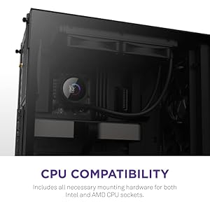 NZXT Kraken 240 - RL-KN-240-B1-240mm AIO CPU Liquid Cooler - Customizable 1.54" Square LCD Display for Images, Performance Metrics and More - High-Performance Pump - 2 x F120P Fans - Black