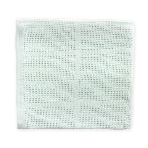Image of Amazing Baby Cellular Blanket, Premium Cotton Knit, Ultra Soft, Breathable, Cozy Gift for Baby Boys and Girls, Favorite Toddler Blanket, 44 x 44 inches (112 x 112 cm), Soft SeaCrystal