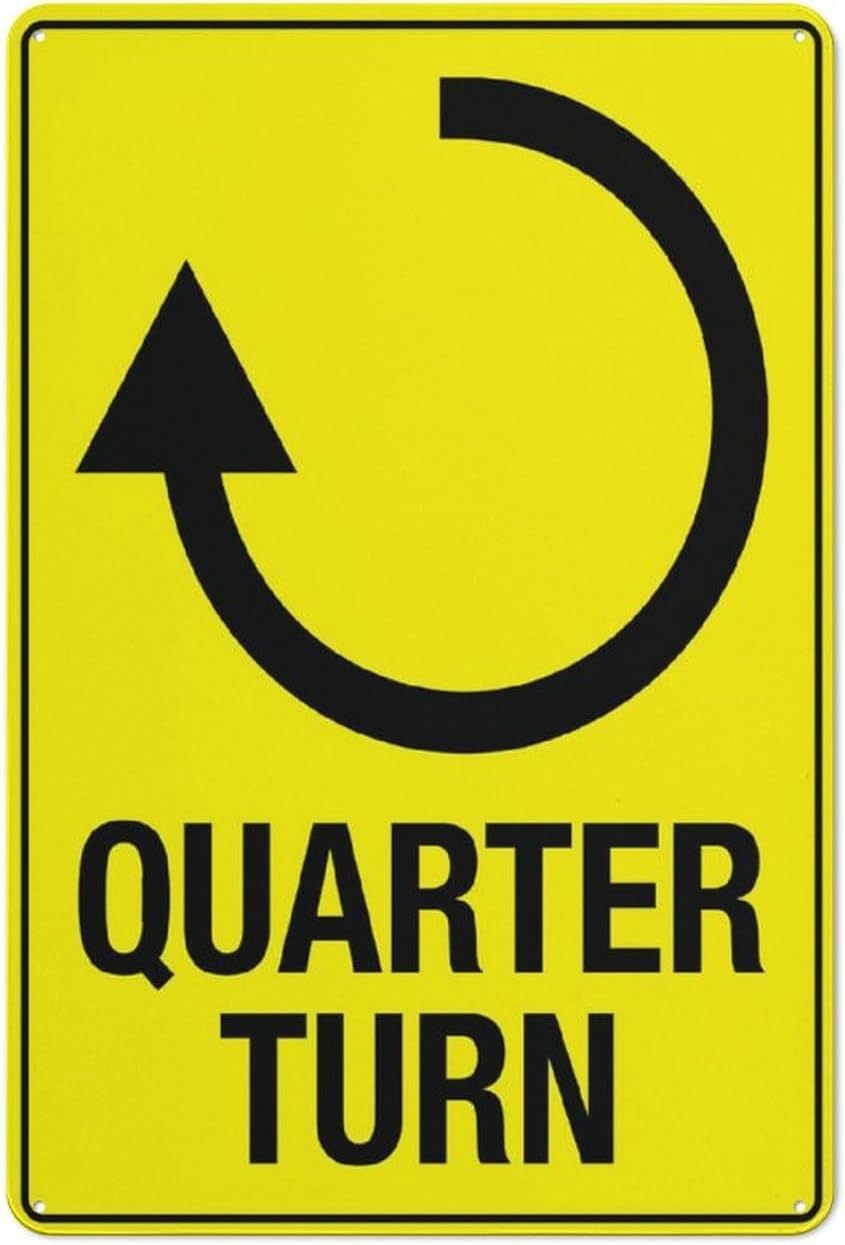 Quarter Turn Rust Free Aluminum Sign - UV Ink Printed Decor with Pre-Drilled Holes for House, Business Corridor - 12x16 Inch​